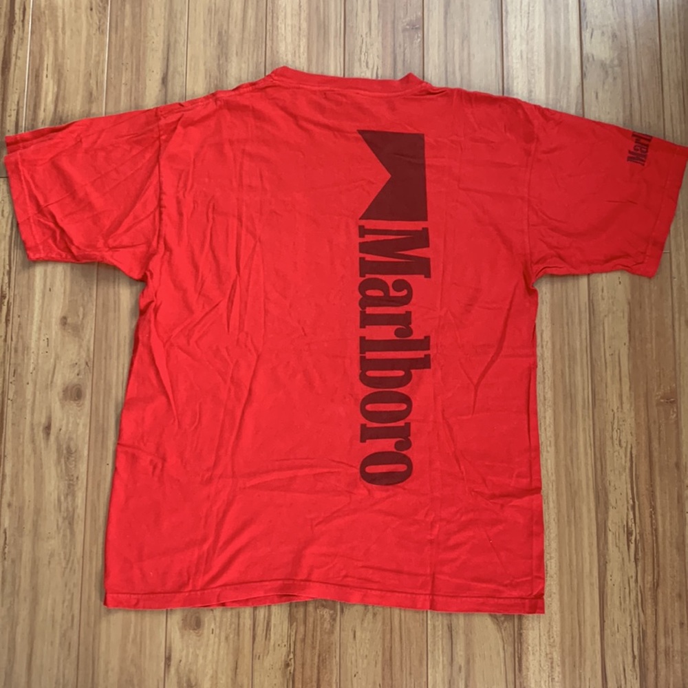 Vintage Red Marlboro Country Store Shirt 1990s pocket Authentic Wear Collectible